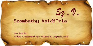 Szombathy Valéria névjegykártya